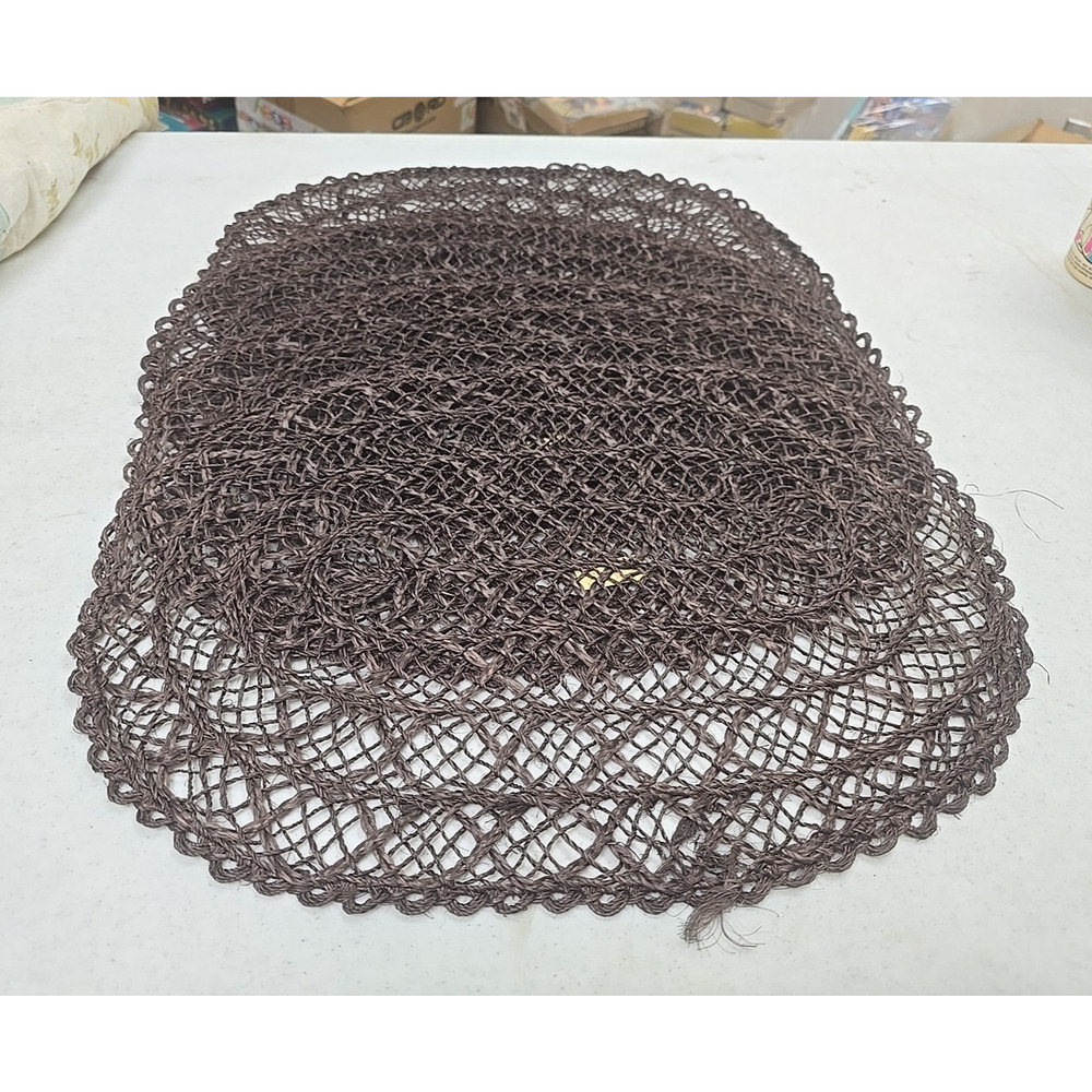 Set of Vintage Town & Country Brown Oval Farmhouse Cottagecore‎ Woven Placemats